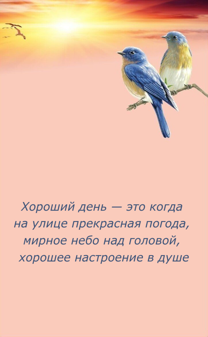 Хороший день — это когда  на улице прекрасная погода