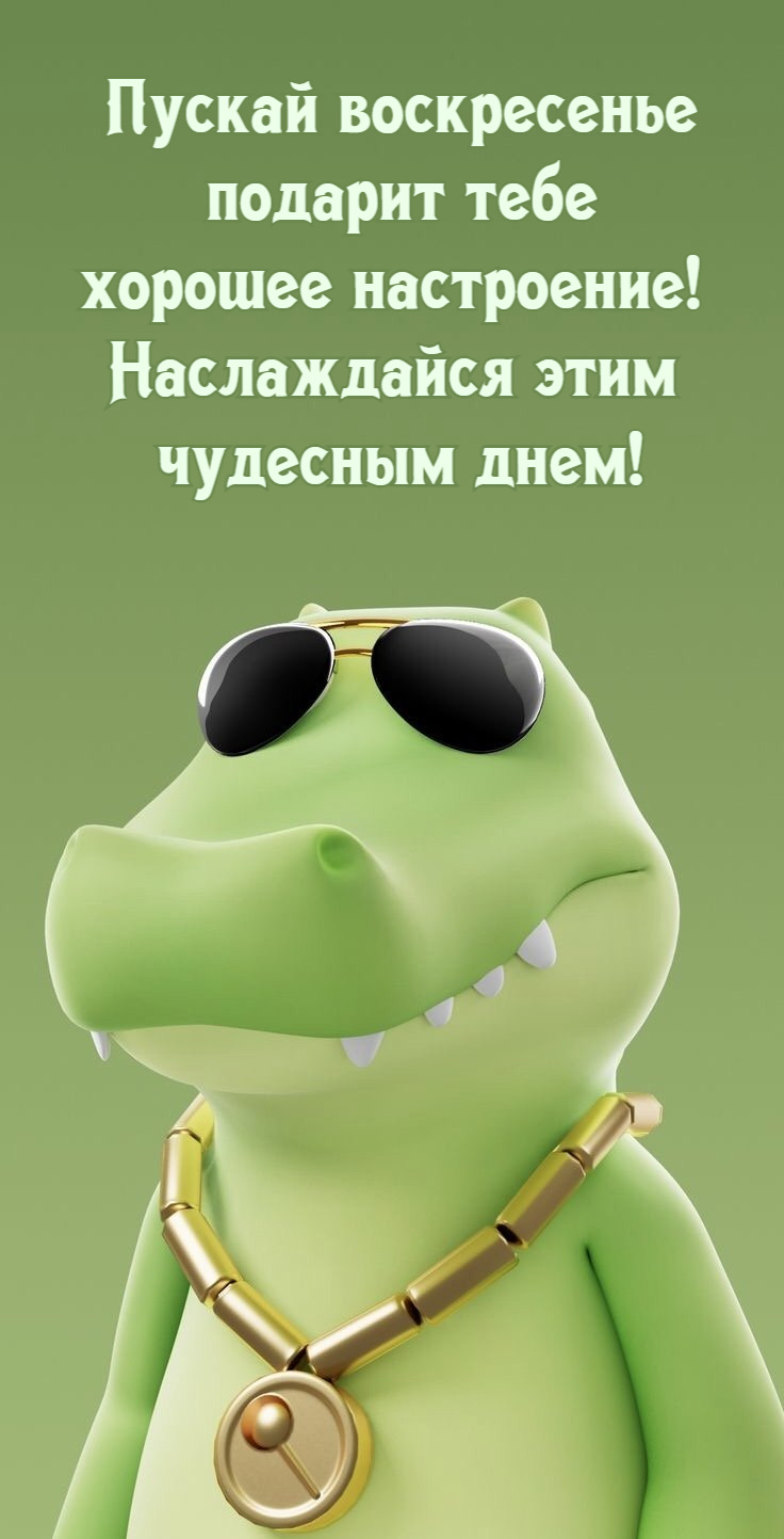 Пускай воскресенье подарит тебе хорошее настроение! Наслаждайся этим чудесным днем!