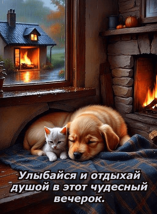 Улыбайся и отдыхай душой в этот чудесный вечерок.