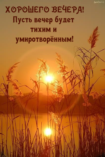 Пусть вечер будет  тихим и  умиротворённым!