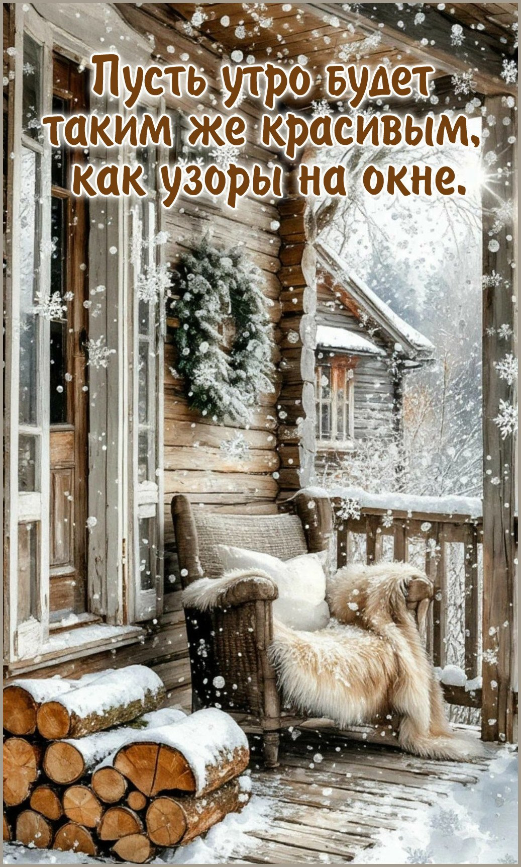 Пусть утро будет красивым, как узоры на окне.